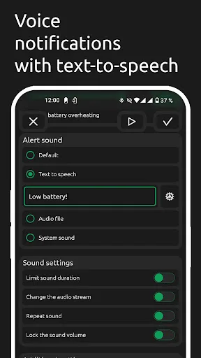 Battery Sound: Notification screenshot 3