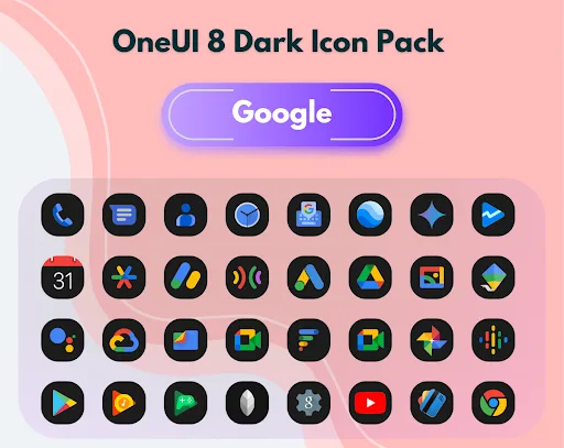 OneUI 8 Dark Icon Pack screenshot 2