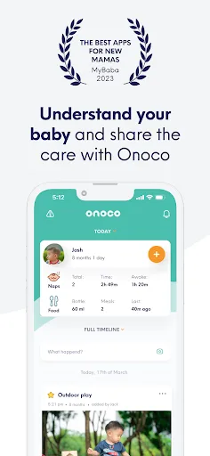Onoco - Shareable Baby tracker screenshot 1