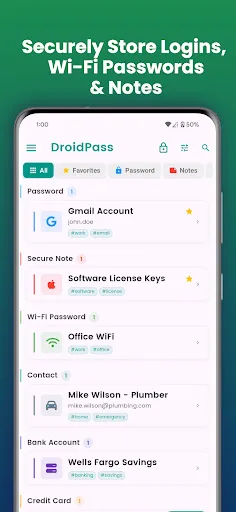 DroidPass Password Manager screenshot 1