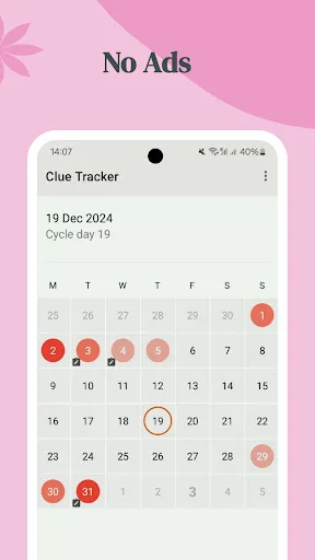Simple Period tracker screenshot 1