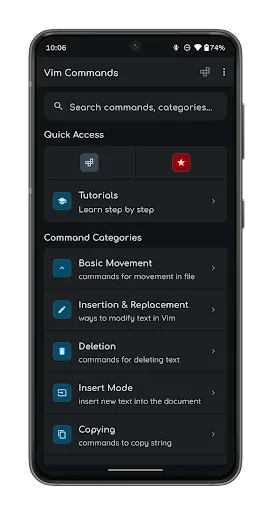 Vimcom - vim tutorials & quiz screenshot 2