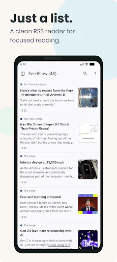 FeedFlow - RSS Feed Reader screenshot 1