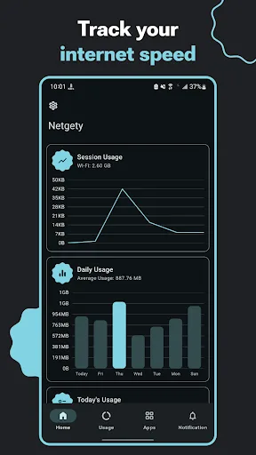 Netgety: Internet Speed Meter screenshot 1