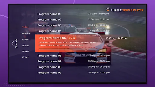 Purple Simple - IPTV Player screenshot 3