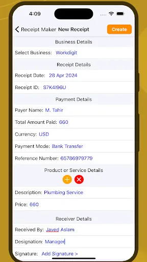 Receipt Maker: Sign Print Send screenshot 4