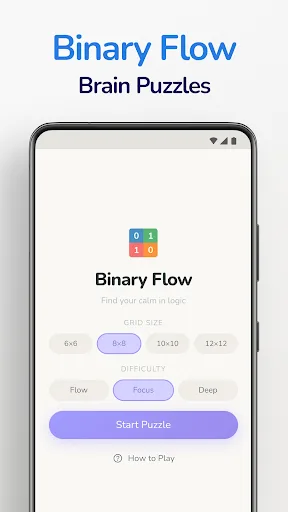 Binary Flow - Brain Puzzles screenshot 1