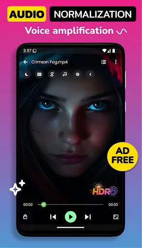 Night Video Player - voice amp screenshot 1