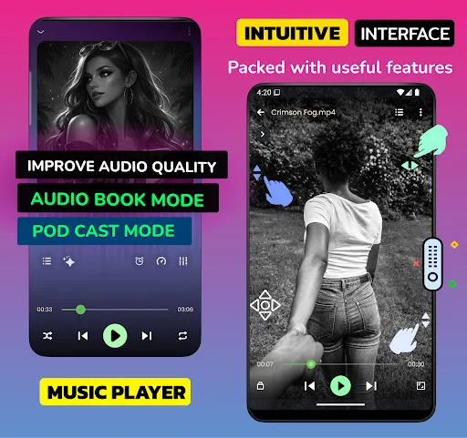 Night Video Player - voice amp screenshot 3