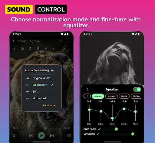 Night Video Player - voice amp screenshot 4