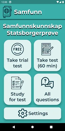 Samfunnsprøve Citizenship test screenshot 1