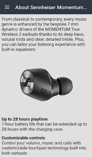Sennheiser Momentum TW2 Guide screenshot 1