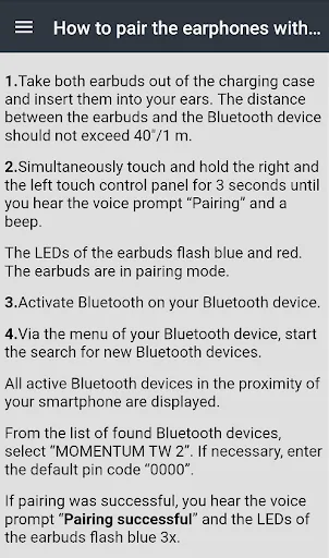 Sennheiser Momentum TW2 Guide screenshot 2