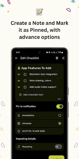 Notes - Pin to notification screenshot 2