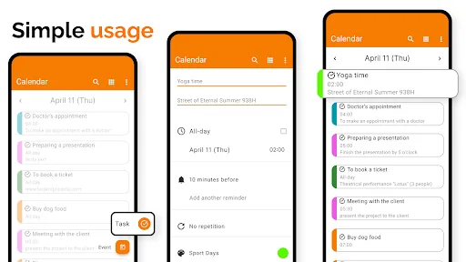 Simple Calendar screenshot 1