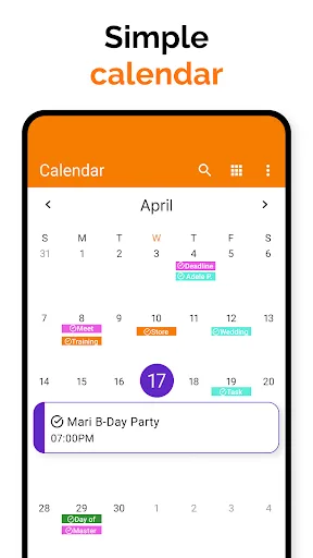 Simple Calendar screenshot 2