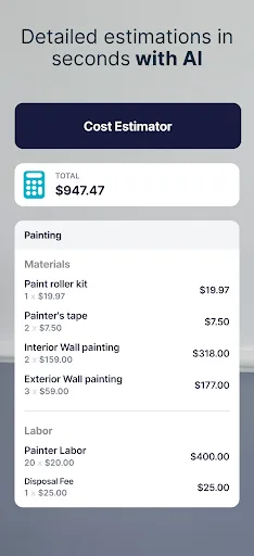 SimplyWise Cost Estimator screenshot 2
