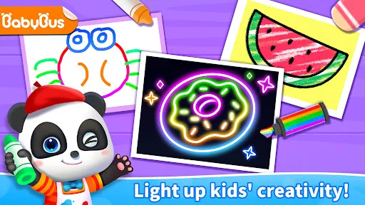 Baby Panda's Glow Doodle Game screenshot 1