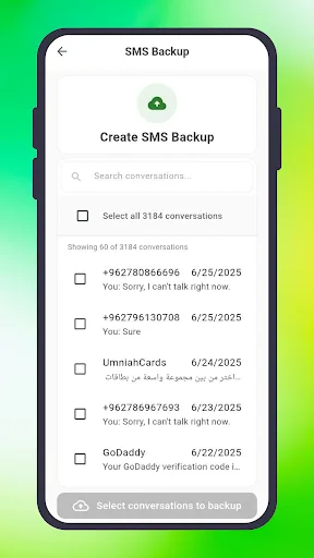 SMS Backup Pro screenshot 2