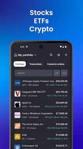 Snowball Analytics – dividends screenshot 2