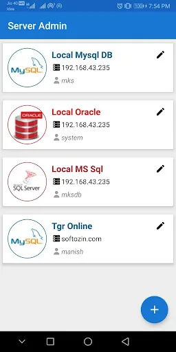 Server Admin  maintain databas screenshot 1