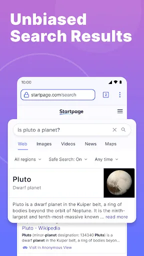 Startpage screenshot 2
