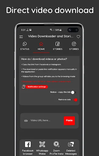 Video Downloader and Stories screenshot 1