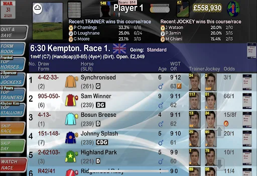 Starters Orders Touch screenshot 2