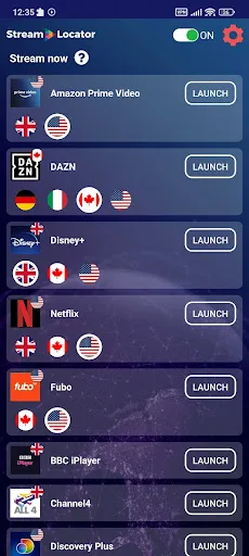 StreamLocator VPN screenshot 1