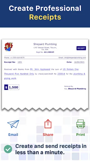 Receipt Maker - Sign & Send screenshot 1