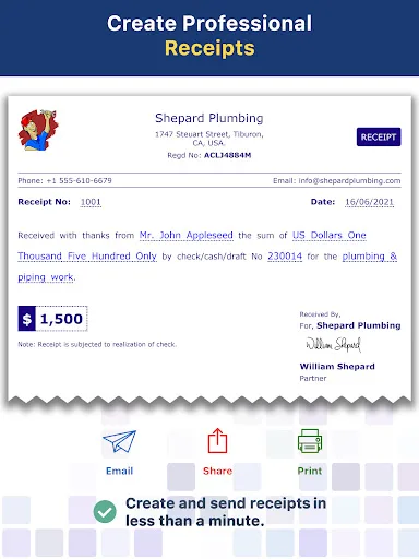 Receipt Maker - Sign & Send screenshot 5