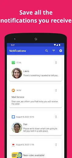 Notification History screenshot 1