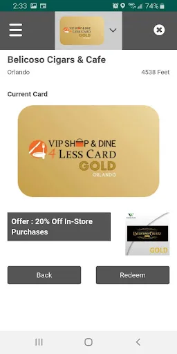 VIP Shop & Dine 4Less Card screenshot 2