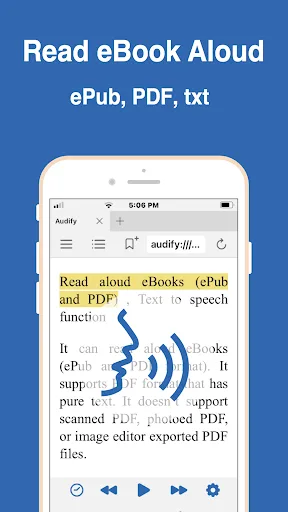 Audify read aloud web browser screenshot 1