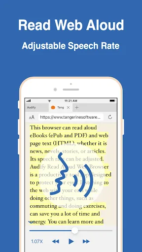 Audify read aloud web browser screenshot 2