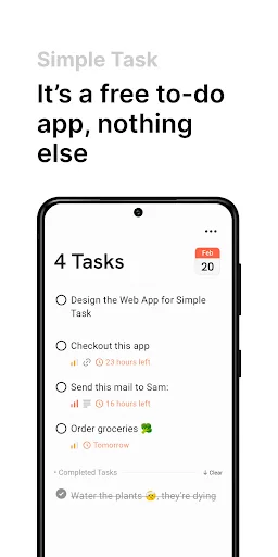 Simple Task: Minimal To-Do App screenshot 1