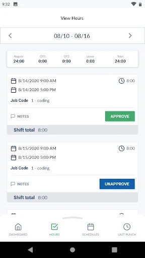 TimeClock Plus Clock screenshot 3