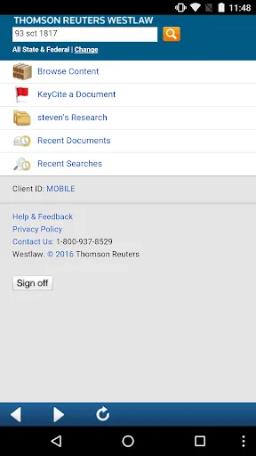 Westlaw Thomson Reuters screenshot 1