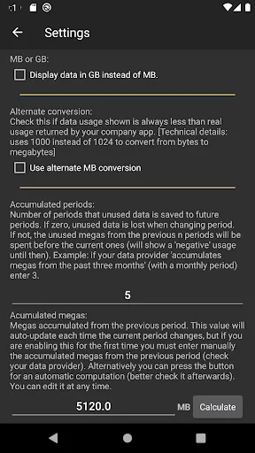 Average data usage widget screenshot 4