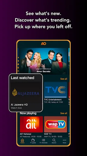 AVO TV - Live and On-Demand TV screenshot 1
