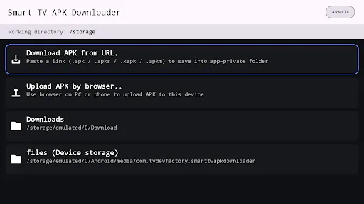 Smart TV APK downloader screenshot 1