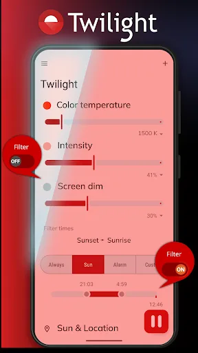 Twilight: Blue light filter screenshot 1