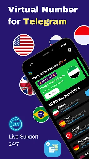 Virtual Number for Telegram screenshot 1