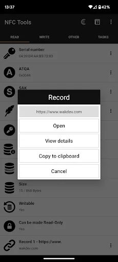 NFC Tools screenshot 2