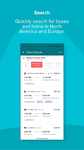 Wanderu: Bus & Train Tickets screenshot 4
