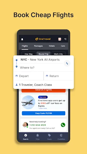 OneTravel: Flights Hotels Cars screenshot 1