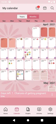 WomanLog Period Calendar screenshot 2