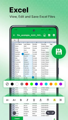 Excel Reader : XLS File Viewer screenshot 1