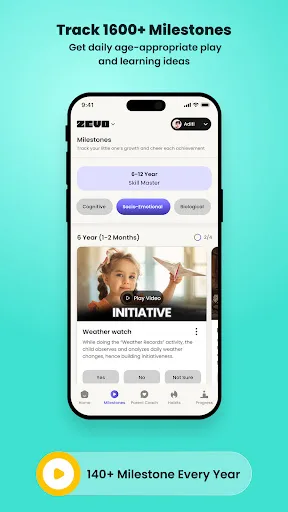 ZEVO Parenting: Milestone App screenshot 2