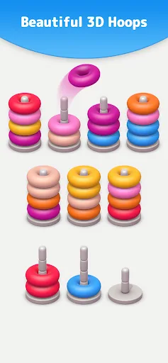 Color Sort 3D — Hoop Stack screenshot 1
